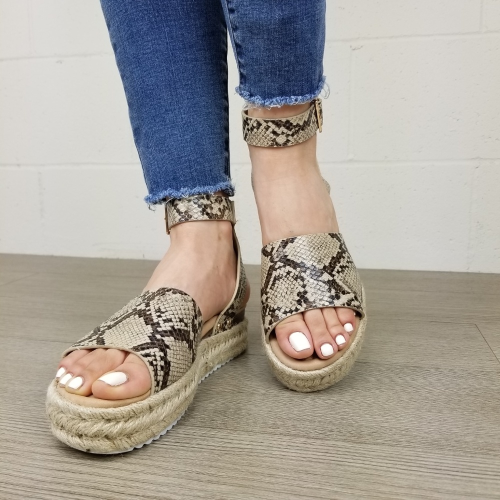 Python Snake Espadrille Platform Comfort Sandal - Picture 7 of 8